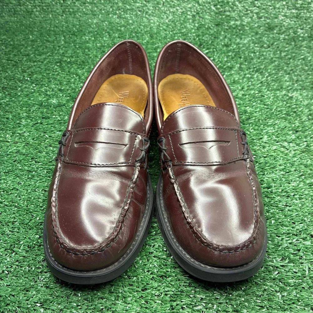 Bass Weejuns Katherine II Leather Penny Loafers Preppy Shoes Burgundy Womens 8.5